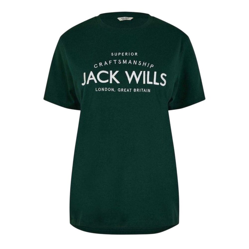 Jack Wills Womens/Ladies Forstal Boyfriend T-Shirt / Dark Green
